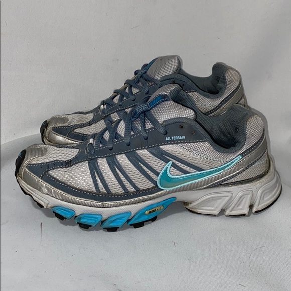 Nike Zoom Air Trail Running Shoes Turquoise Gray - Picture 2 of 9